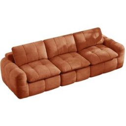 Meubles Cosy Sofá modular 3 plazas de chenilla con espuma 32d, naranja
