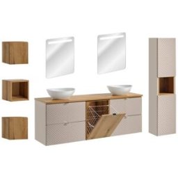 Petits meubles Conjunto de muebles con doble lavabo paneles de melamina y mdf