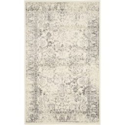 Safavieh Alfombra vintage de polipropileno blanco/plata, 122 x 183 cm