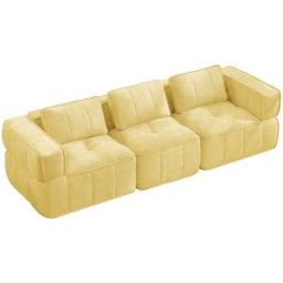 Meubles Cosy Sofá modular 3 plazas con espuma hd 32d, amarillo