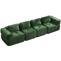 Meubles Cosy Gran sofá modular 4 plazas con espuma hd 32d, verde