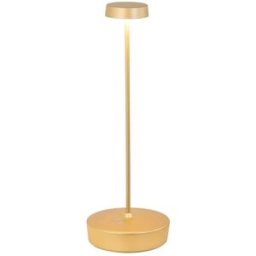 Zafferano Lámpara de mesa led aluminio oro mate recargable y regulable
