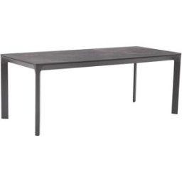 PORTMOBEL Mesa de comedor 200x90 cm aluminio antracita top mesa porcelánico