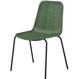 Maisons du Monde Silla de exterior apilable de acero y resina reciclada caqui
