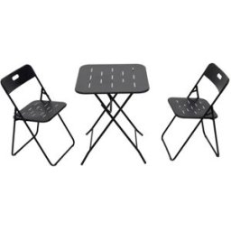 Meubles Cosy Set bistro plegable 3 piezas exterior, resistente a la intemperie