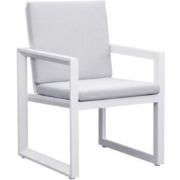 PORTMOBEL sillon de comedor. exterior y jardín de aluminio blanco