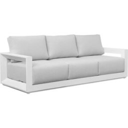 PORTMOBEL Sofa 3 plazas. exterior y jardín de aluminio blanco