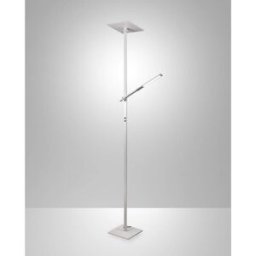 Lámpara de pie fabas luce led aluminio blanco h.180 cm 40w+8w 3000k
