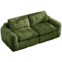 Meubles Cosy Sofá modular 2 plazas de chenilla con espuma 32d, verde