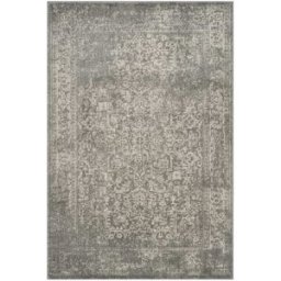 Safavieh Alfombra transicional de polipropileno plata/blanco, 155 x 229 cm