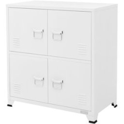 ML-Design Archivador de oficina blanco con 2 compartimentos 75x40x80,5cm