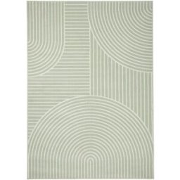 Un amour de tapis Alfombra de dormitorio 120 x 170 cm, diseño geométrico, verde