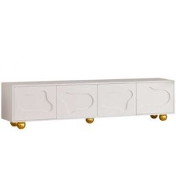Meubles Cosy Soporte de TV con forma de nube con 2 compartimentos y 5 patas
