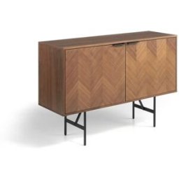 Pondecor Aparador de diseño en chapa de madera de nogal. 120×40×80H