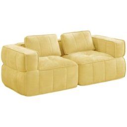 Meubles Cosy Sofá modular 2 plazas con espuma hd 32d, amarillo