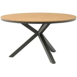 PORTMOBEL Mesa redonda de aluminio antracita/ teca diam 150cm