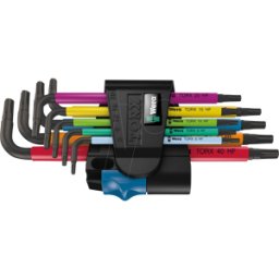WERA 05024179001 - Juego de llaves angulares, TX, 9 piezas multicolor