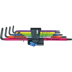 WERA 05024470001 - Juego de llaves angulares, TX-XL, largo, 9 piezas multicolor