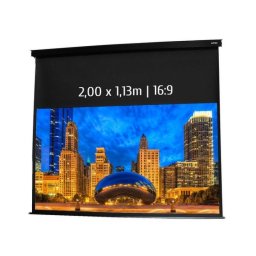 Kimex Pantalla de Proyección Eléctrica 2x1.13m Formato 16:9 Negra