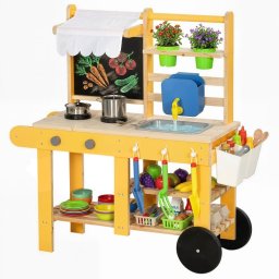 Aiyaplay Cocina De Juguete Exterior Con Ruedas Agua Real Fregadero Amarillo