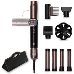 Moldeador Multifunción Cecotec AirGlisse 8in1 Flex 1400W Cerámica Iónica Coanda 8 Accesorios Pantalla Digital Negro