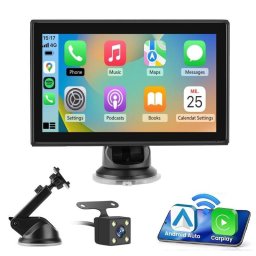Pantalla 7" JUNSUN CarPlay Android Auto GPS con Cámara Trasera