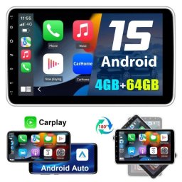 Autoradio JUNSUN 1DIN Android 15 4GB 64GB CarPlay GPS DSP 10.1