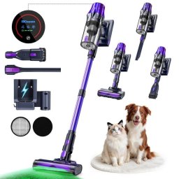 Aspiradora sin Cable Blossom Vertical 650W 65 min Hepa Morado Láser Verde
