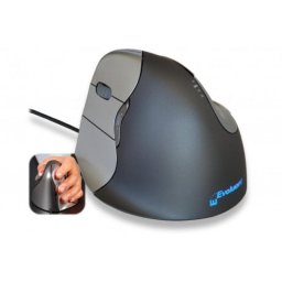 Ratón BakkerElkhuizen Evoluent4 Cable 2600 DPI Negro Gris Plata Diseño vertical izquierdo