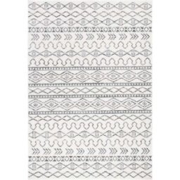 Safavieh Alfombra bohemio de polipropileno blanco/gris, 135 x 196 cm