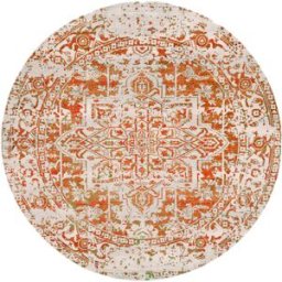 Livabliss Alfombra redonda vintage oriental naranja/blanco ø 160