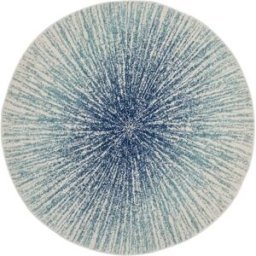 Safavieh Alfombra transicional de polipropileno azul/blanco, 160 cm