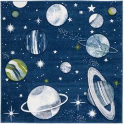 Safavieh Alfombra contemporáneo de polipropileno azul/blanco, 160 x 160 cm