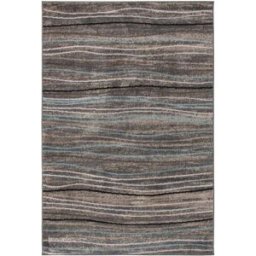 Safavieh Alfombra raya moderna wave de polipropileno plata/beige, 122 x 183 cm