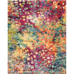 Safavieh Alfombra contemporáneo de polipropileno rosa/oro, 274 x 366 cm