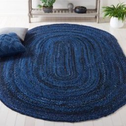 Safavieh Alfombra casa rural de algodón azul/negro, 122 x 183 cm