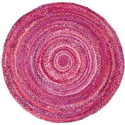 Safavieh Alfombra casa rural de algodón rosa, 122 x 122 cm