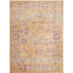Safavieh Alfombra persa del viejo mundo de viscosa oro/multicolor, 122 x 170 cm
