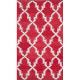 Safavieh Alfombra contemporáneo de lana rojo/blanco, 122 x 183 cm