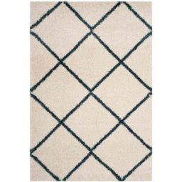 Safavieh Alfombra de polipropileno blanco/azul, 155 x 229 cm