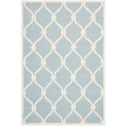 Safavieh Alfombra moderno de lana azul/blanco, 122 x 183 cm