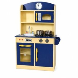 Teamson Cocina infantil deluxe de madera azul marino