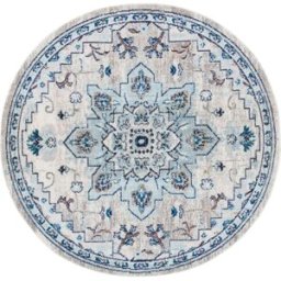 Safavieh Alfombra boho de polipropileno blanco/azul, 152 cm