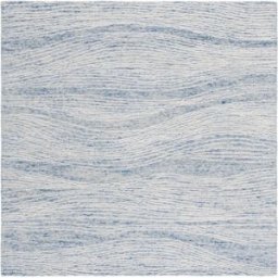 Safavieh Alfombra moderno contemporáneo de lana azul/blanco, 122 x 122 cm