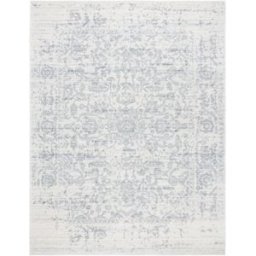 Safavieh Alfombra tradicional de polipropileno plata/blanco, 235 x 305 cm
