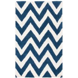 Safavieh Alfombra moderno de lana azul/blanco, 122 x 183 cm