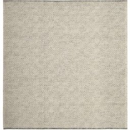 Safavieh Alfombra contemporáneo de lana blanco/gris, 122 x 122 cm