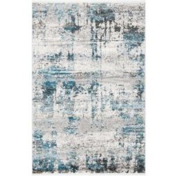 Safavieh Alfombra contemporáneo de polipropileno blanco/azul, 122 x 183 cm