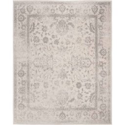 Safavieh Alfombra vintage de polipropileno blanco/plata, 235 x 305 cm