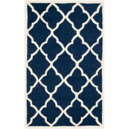 Safavieh Alfombra moderno de lana azul/blanco, 122 x 183 cm
